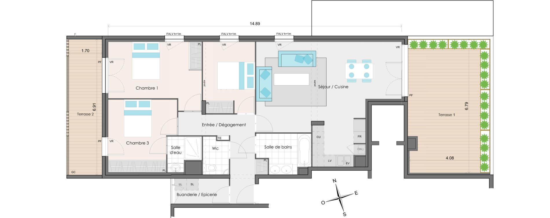 Appartement T4 de 93,80 m2 &agrave; Pessac France