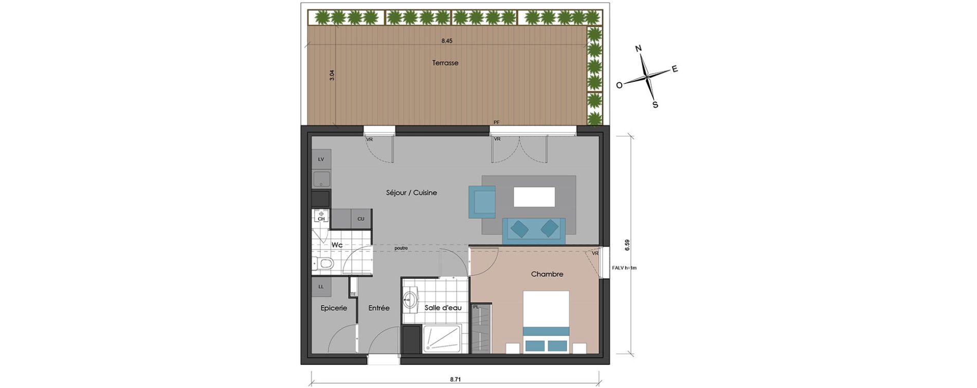 Appartement T2 de 55,40 m2 &agrave; Pessac France