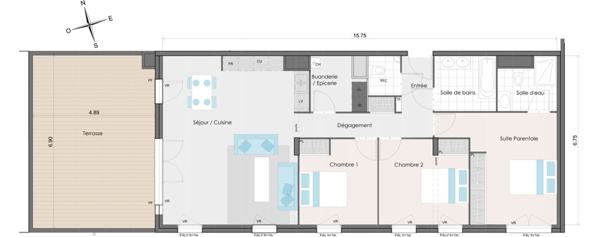 Appartement T4 de 102,20 m2 &agrave; Pessac France
