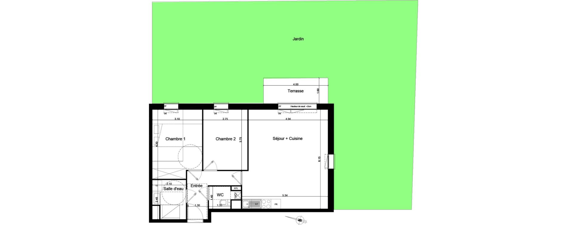 Appartement T3 de 67,00 m2 &agrave; Saint-Andr&eacute;-De-Cubzac Centre