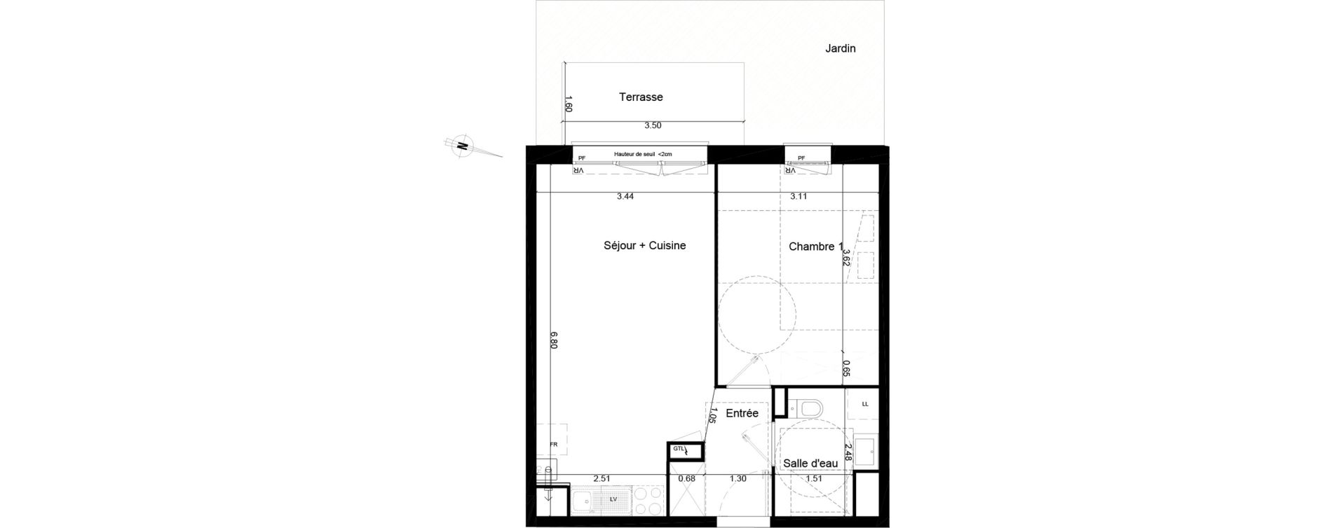 Appartement T2 de 43,05 m2 à Saint-André-De-Cubzac Centre