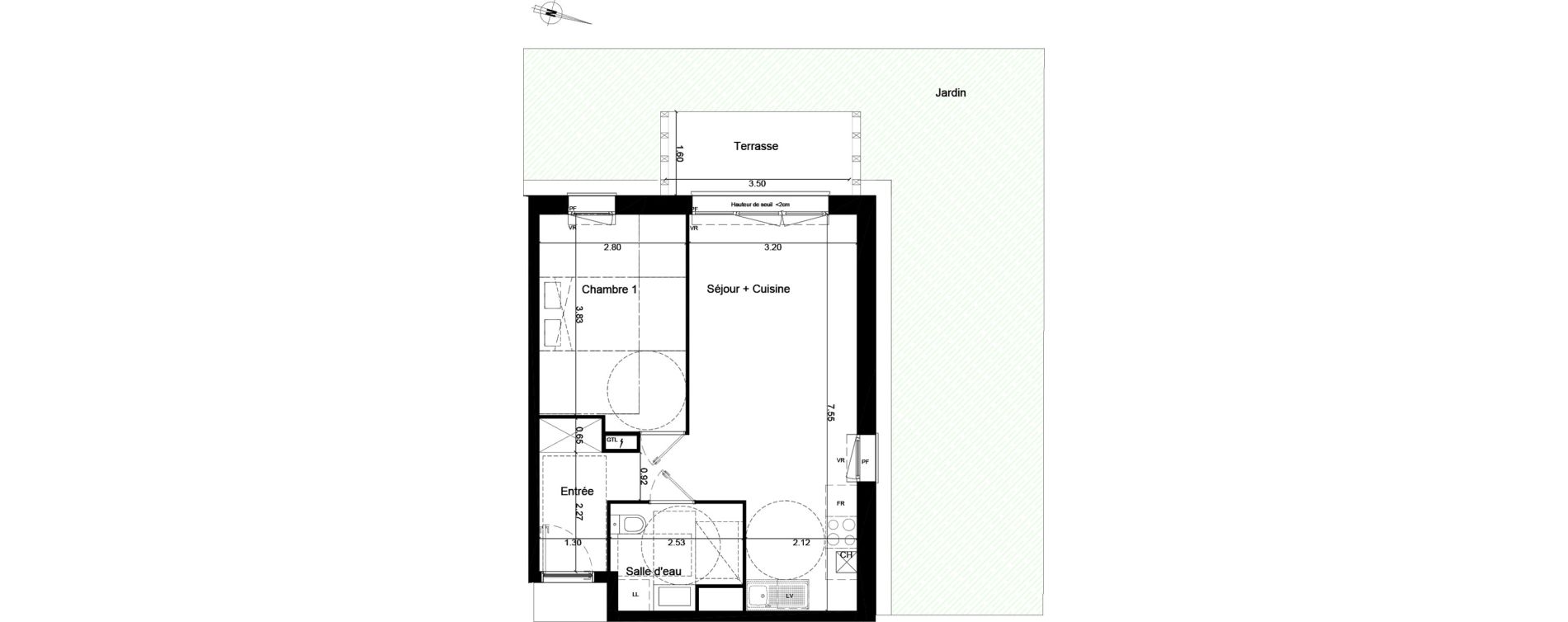 Appartement T2 de 43,20 m2 &agrave; Saint-Andr&eacute;-De-Cubzac Centre