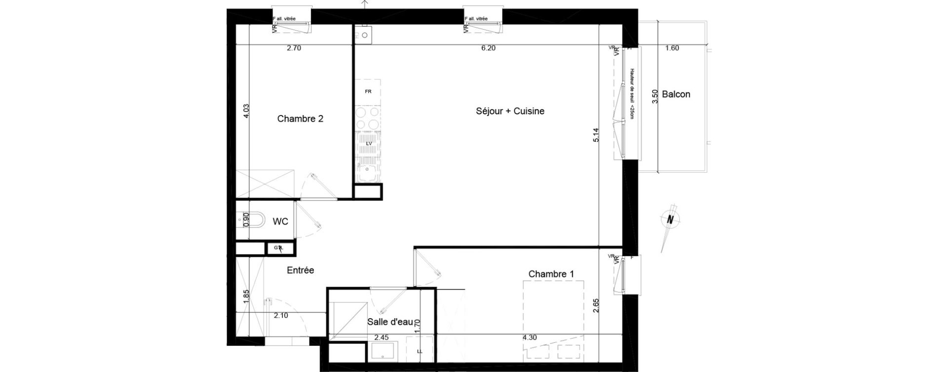 Appartement T3 de 66,60 m2 à Saint-André-De-Cubzac Centre