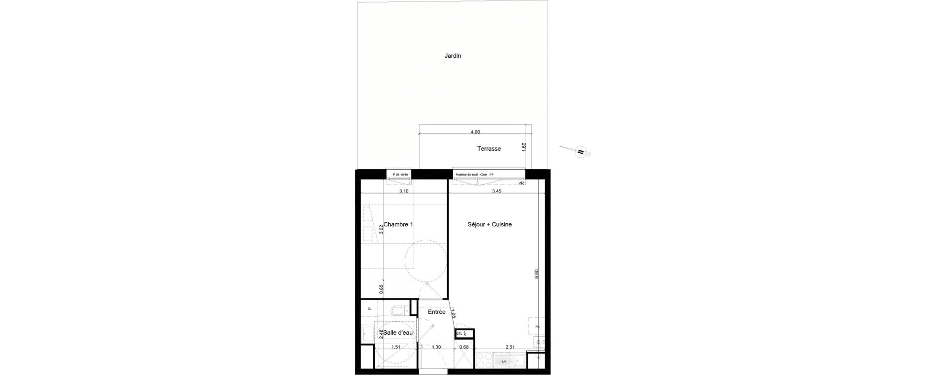 Appartement T2 de 43,05 m2 &agrave; Saint-Andr&eacute;-De-Cubzac Centre