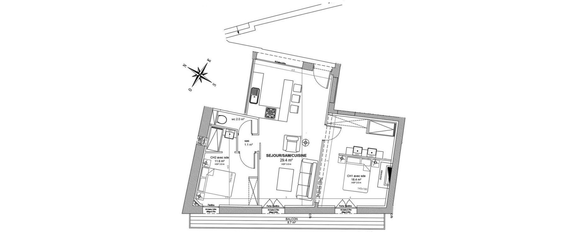 Appartement T3 de 62,50 m2 &agrave; Saint-&Eacute;milion Centre