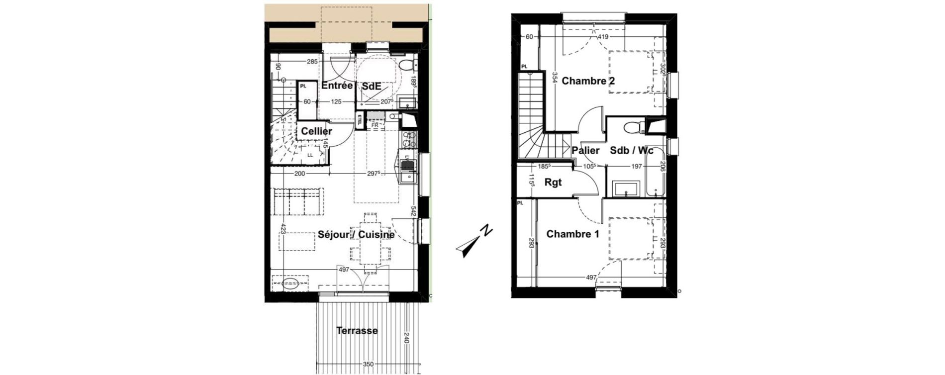 Maison T3 de 74,59 m2 &agrave; Saint-Jean-D'Illac Centre