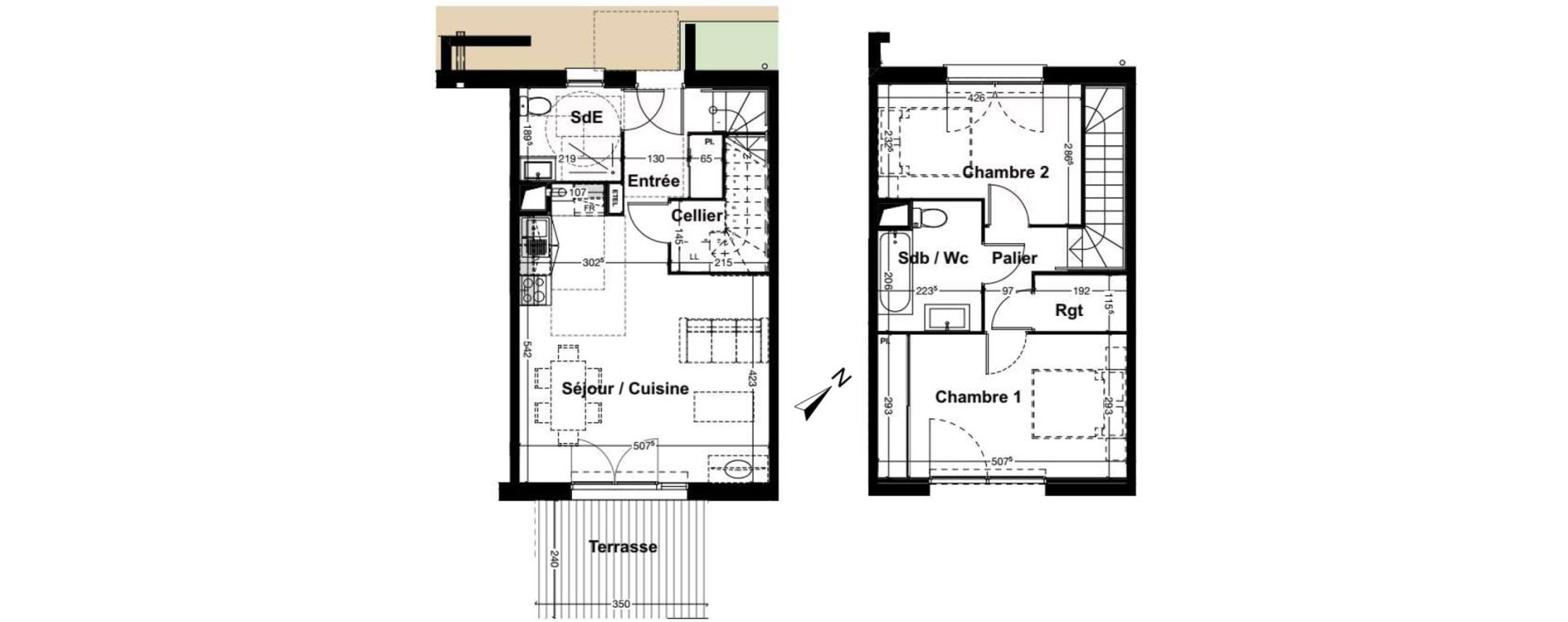 Maison T3 de 72,77 m2 &agrave; Saint-Jean-D'Illac Centre