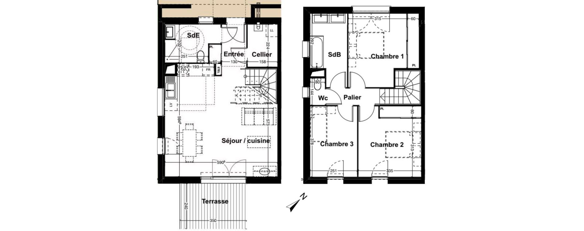 Maison T4 de 89,78 m2 &agrave; Saint-Jean-D'Illac Centre