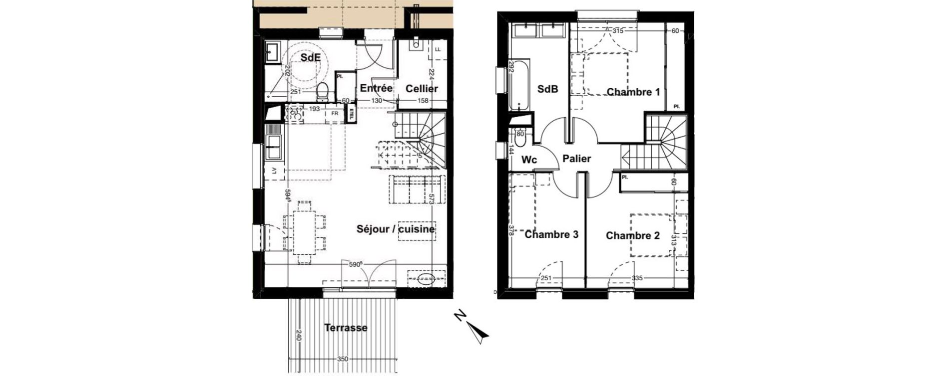 Maison T4 de 92,84 m2 &agrave; Saint-Jean-D'Illac Centre