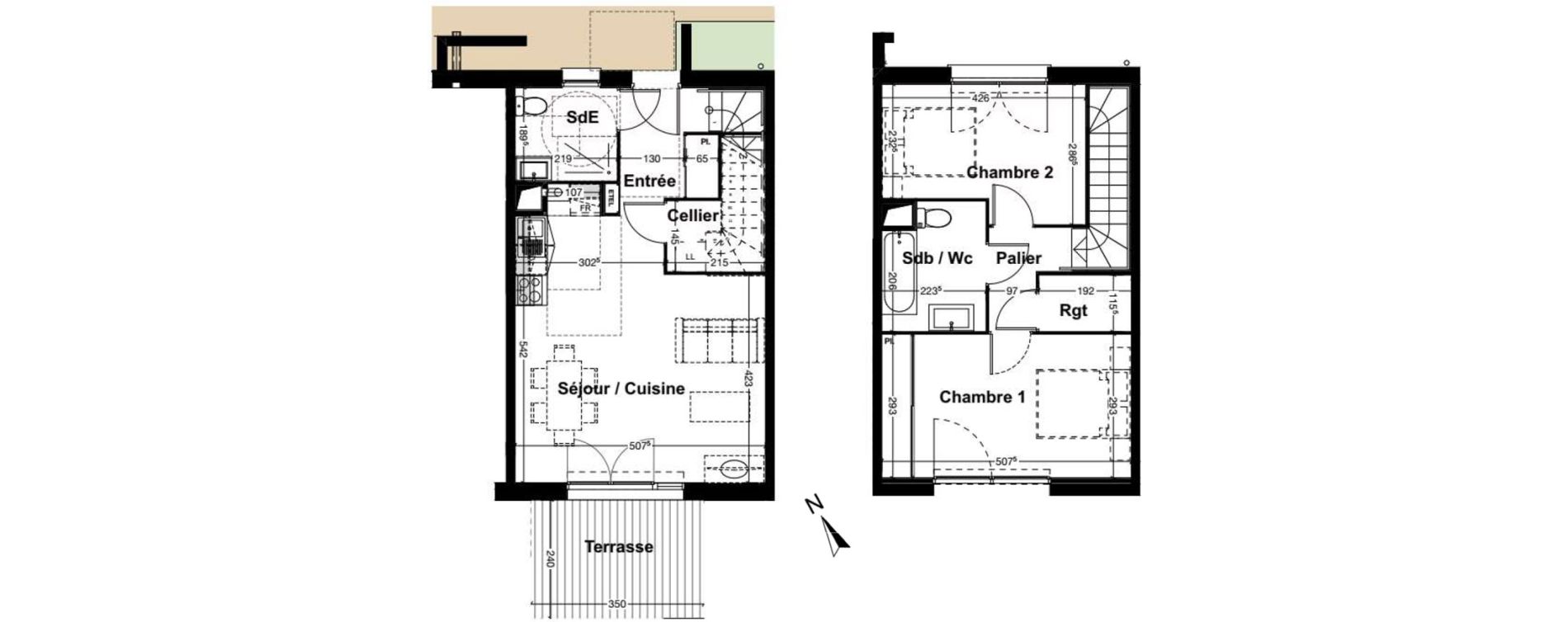 Maison T3 de 72,46 m2 &agrave; Saint-Jean-D'Illac Centre