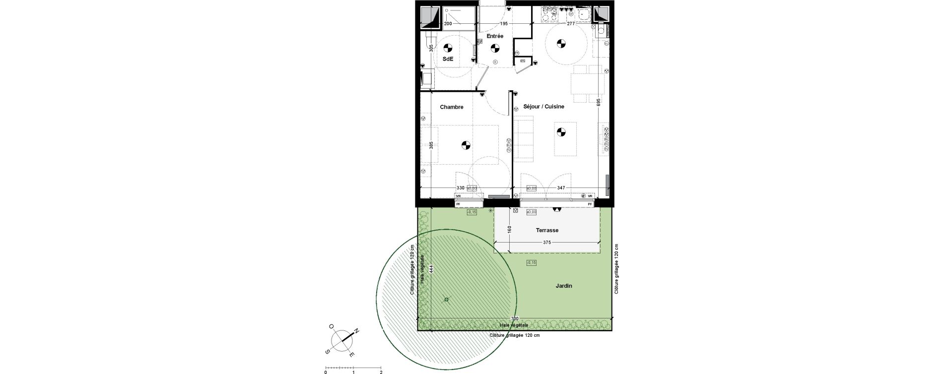 Appartement T2 de 45,36 m2 &agrave; Saint-Loub&egrave;s Centre