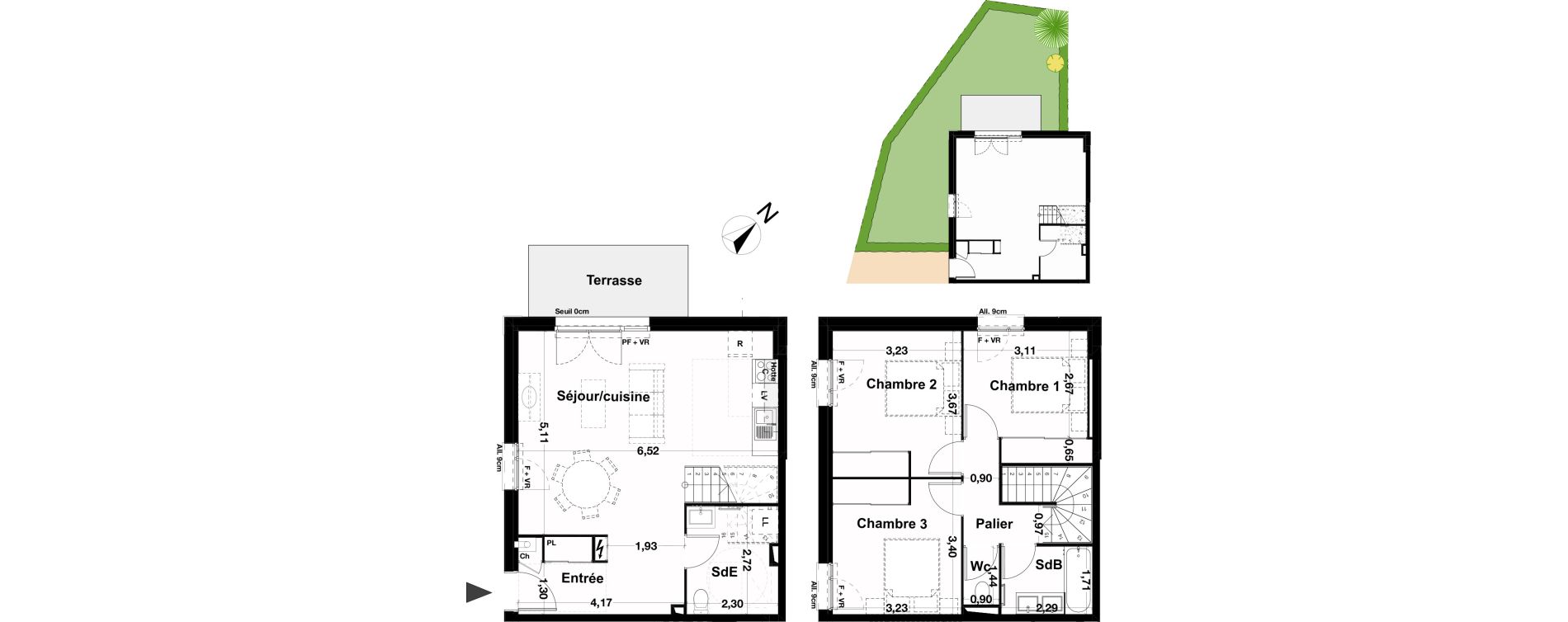Duplex T4 de 84,15 m2 &agrave; Saint-Loub&egrave;s La terrasse