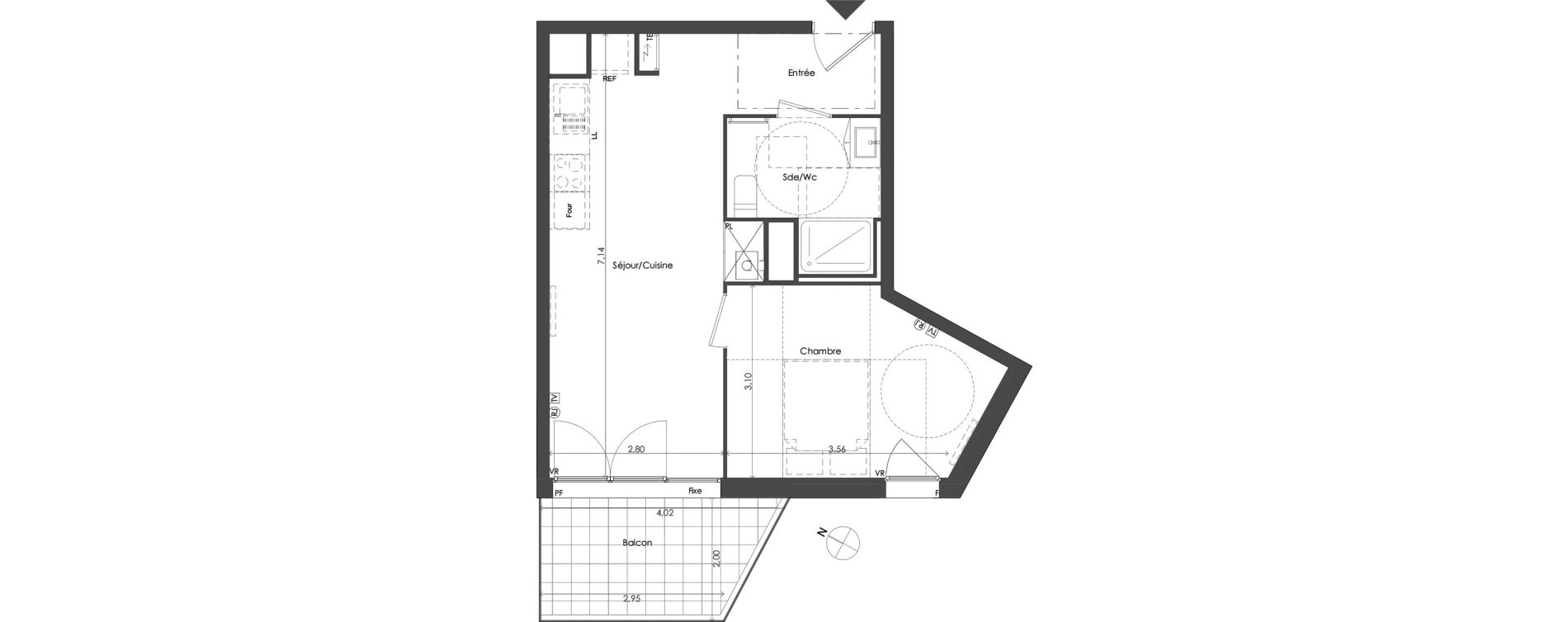 Appartement T2 de 39,88 m2 &agrave; Saint-M&eacute;dard-En-Jalles Centre ville
