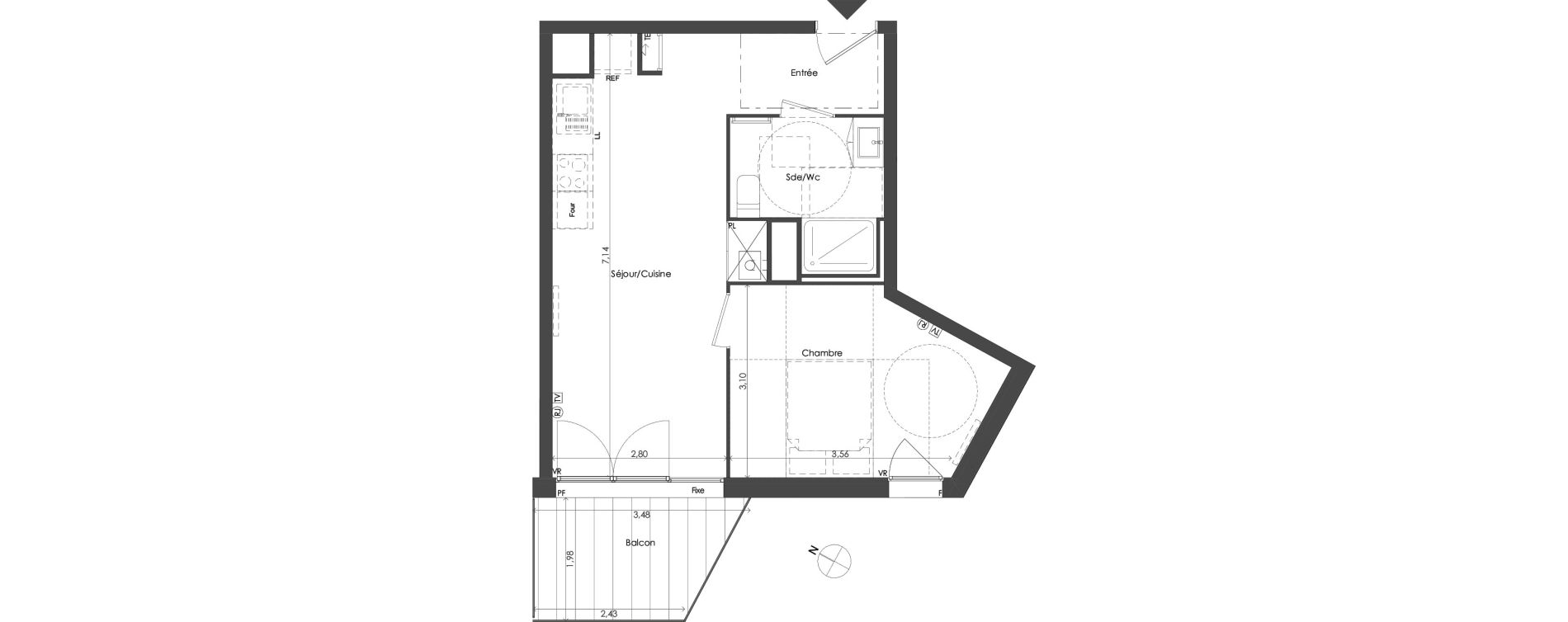 Appartement T2 de 39,88 m2 &agrave; Saint-M&eacute;dard-En-Jalles Centre ville