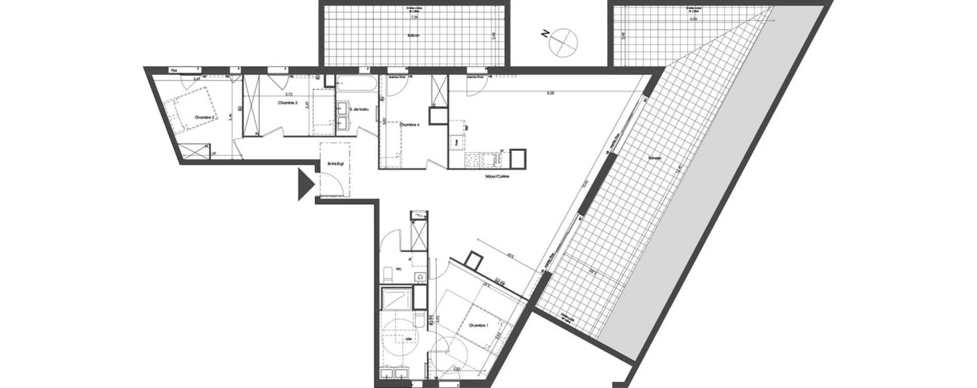 Appartement T5 de 124,45 m2 &agrave; Saint-M&eacute;dard-En-Jalles Centre ville