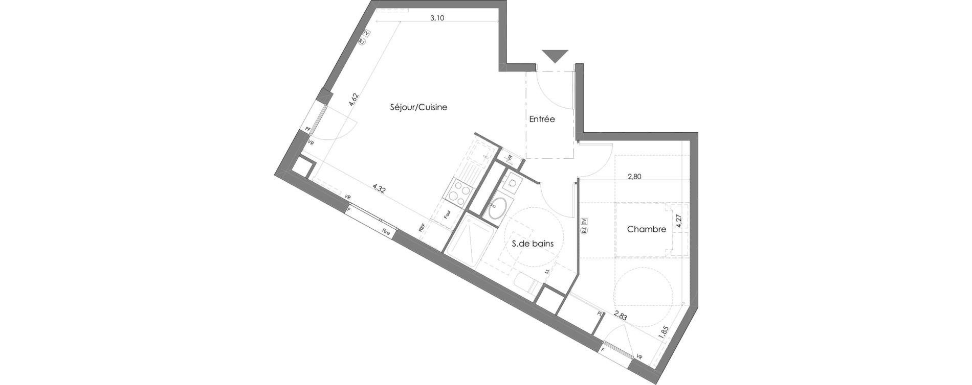 Appartement T2 de 49,00 m2 &agrave; Saint-M&eacute;dard-En-Jalles Centre ville