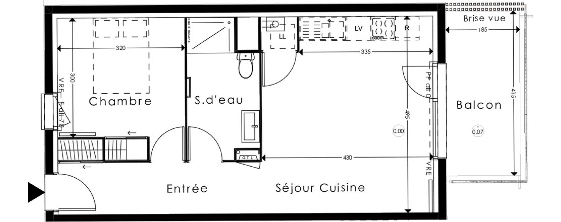 Appartement T2 de 45,19 m2 &agrave; Saint-M&eacute;dard-En-Jalles Cerillan