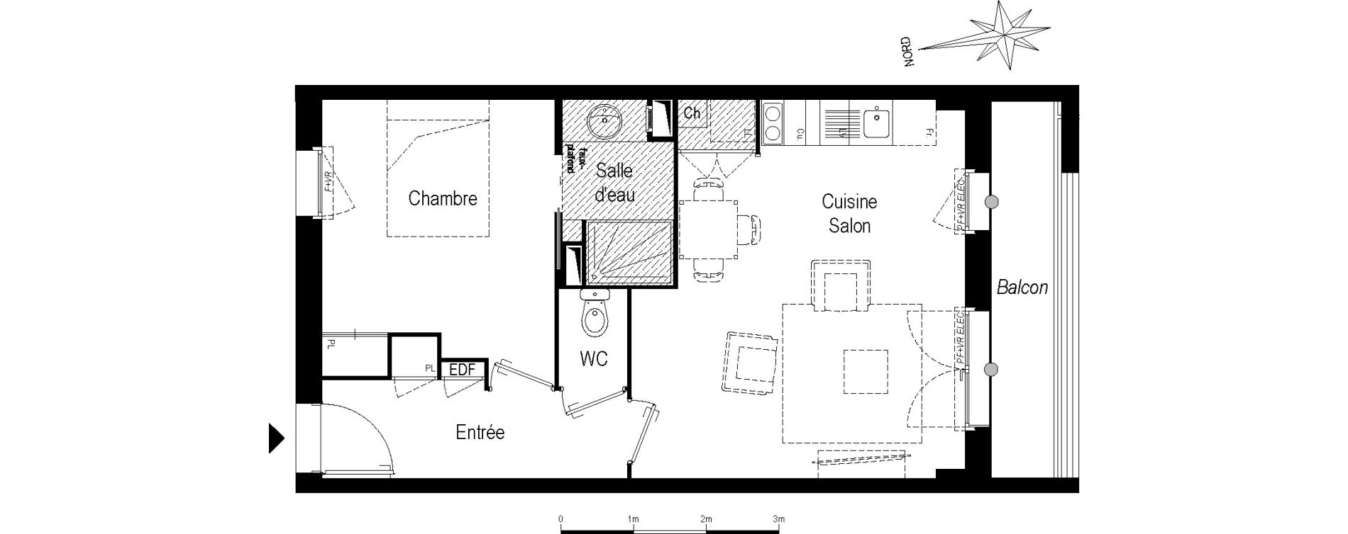 Appartement T2 de 44,75 m2 &agrave; Saint-M&eacute;dard-En-Jalles Centre