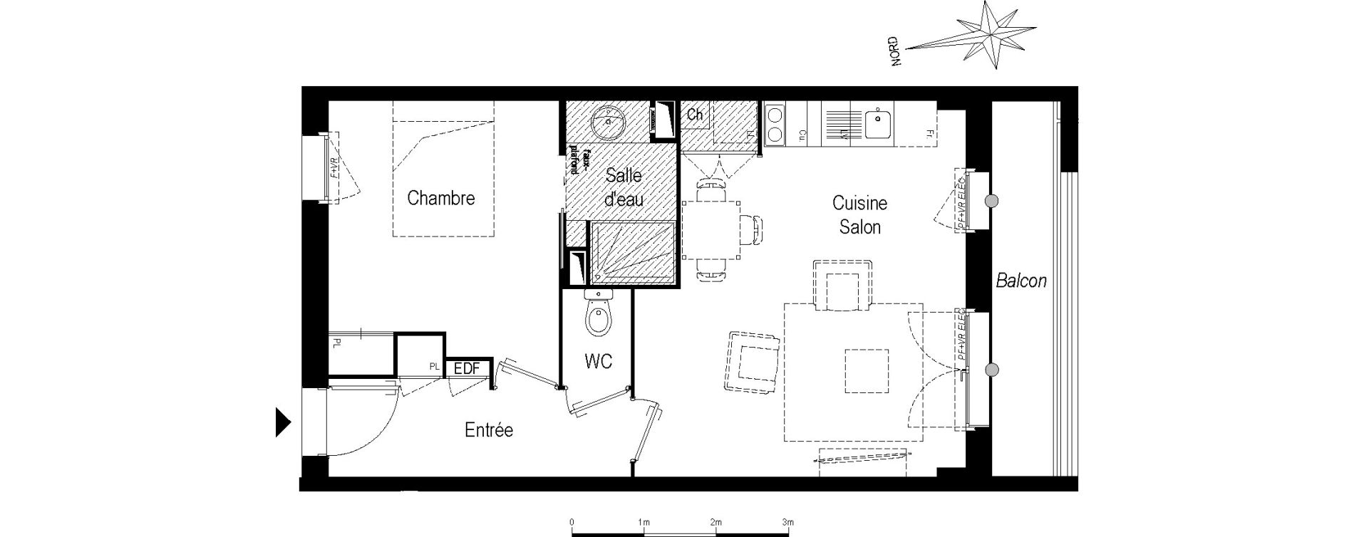 Appartement T2 de 44,77 m2 &agrave; Saint-M&eacute;dard-En-Jalles Centre