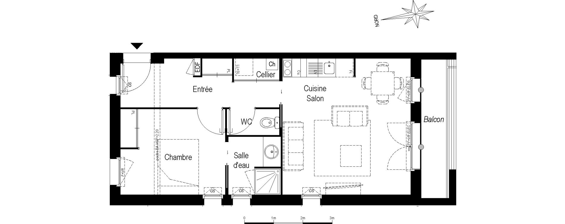 Appartement T2 de 44,90 m2 &agrave; Saint-M&eacute;dard-En-Jalles Centre