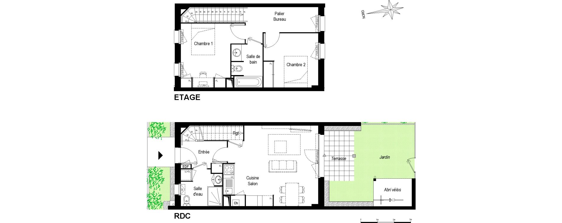 Maison T3 bis de 71,65 m2 &agrave; Saint-M&eacute;dard-En-Jalles Centre