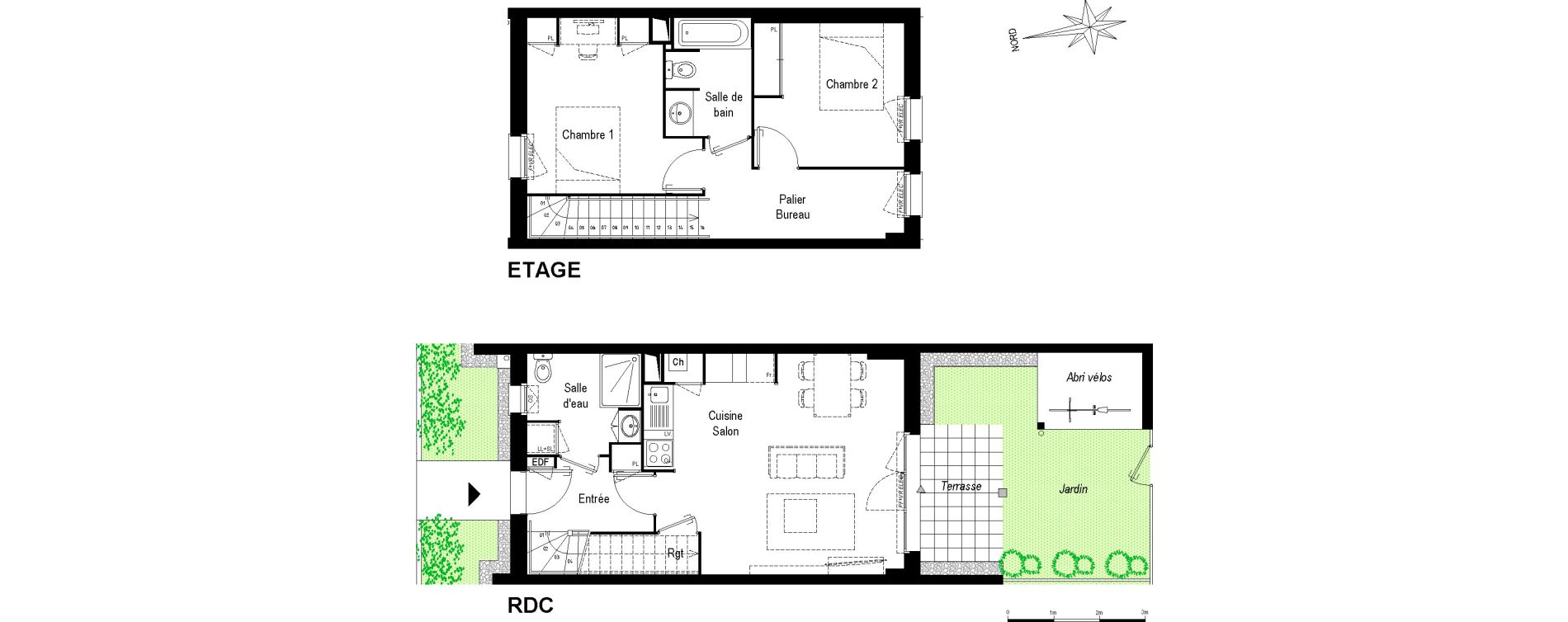 Maison T3 bis de 70,89 m2 &agrave; Saint-M&eacute;dard-En-Jalles Centre