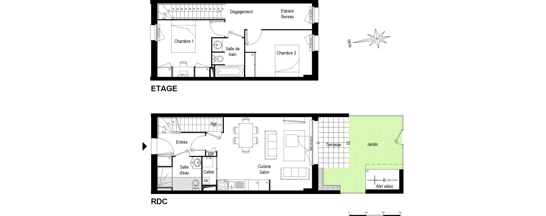 Maison T3 bis de 70,40 m2 &agrave; Saint-M&eacute;dard-En-Jalles Centre