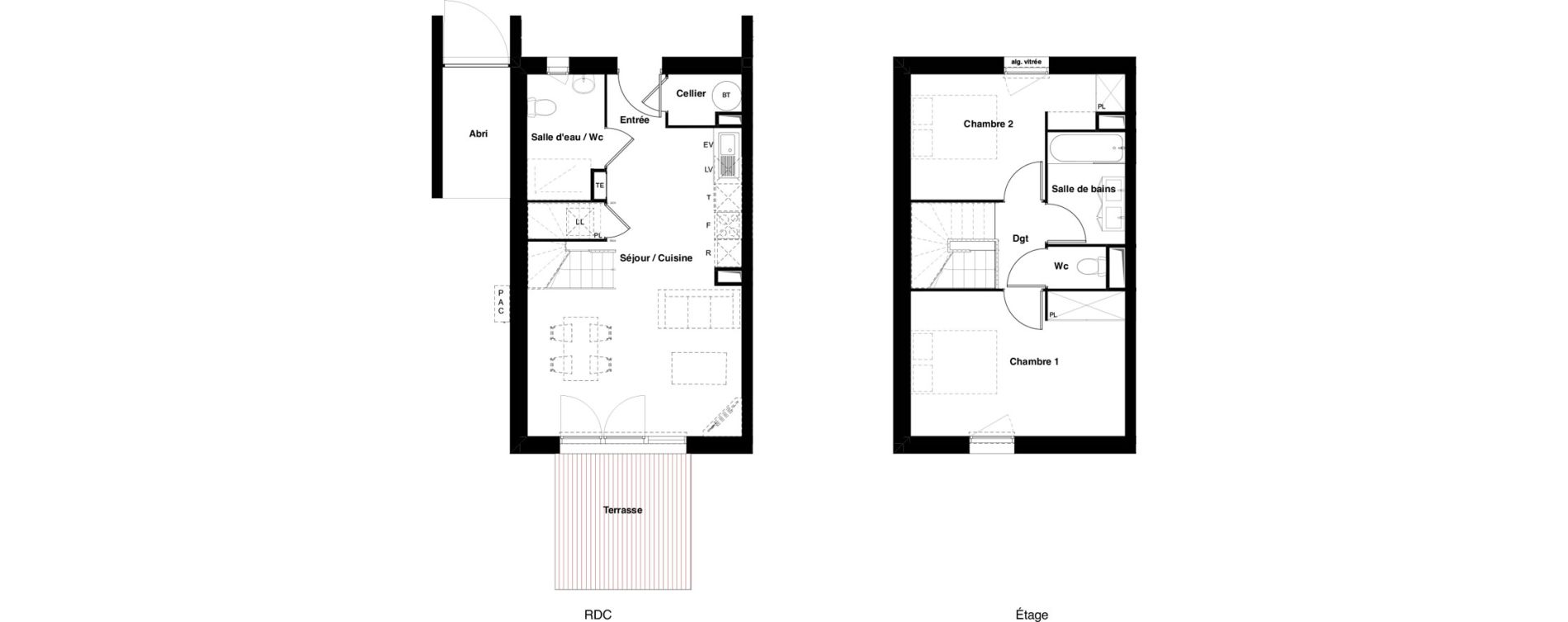 Villa T3 de 66,95 m2 &agrave; Saint-M&eacute;dard-En-Jalles Gajac