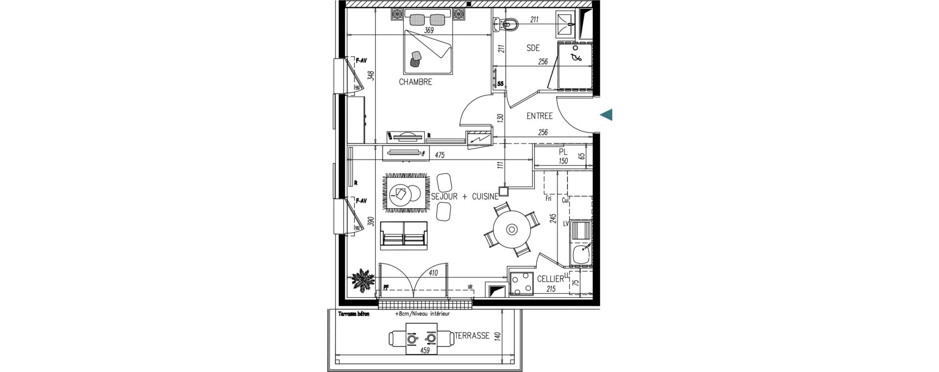 Appartement T2 de 45,04 m2 &agrave; Saint-Vincent-De-Paul Centre