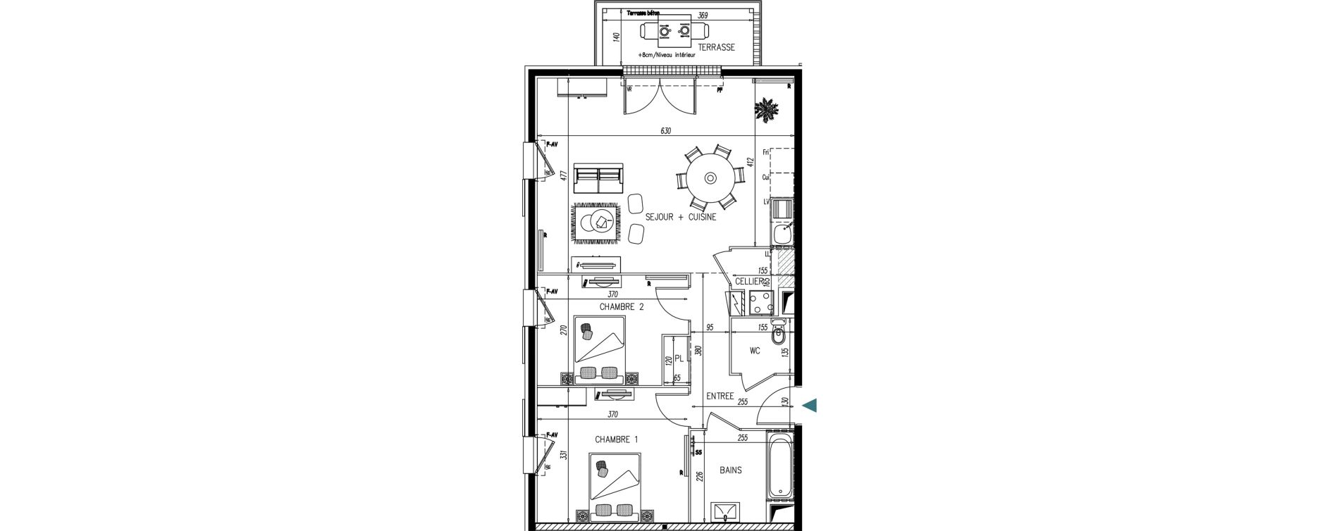 Appartement T3 de 66,45 m2 &agrave; Saint-Vincent-De-Paul Centre