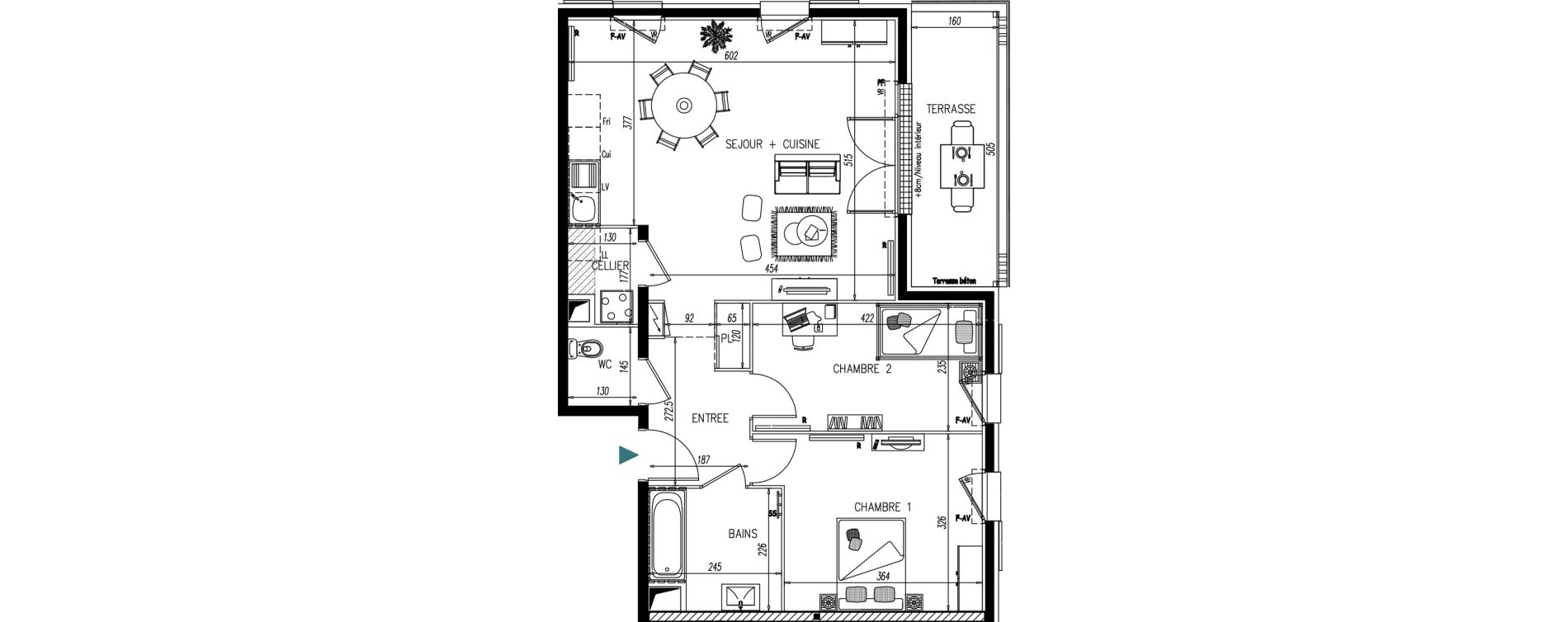 Appartement T3 de 66,44 m2 &agrave; Saint-Vincent-De-Paul Centre