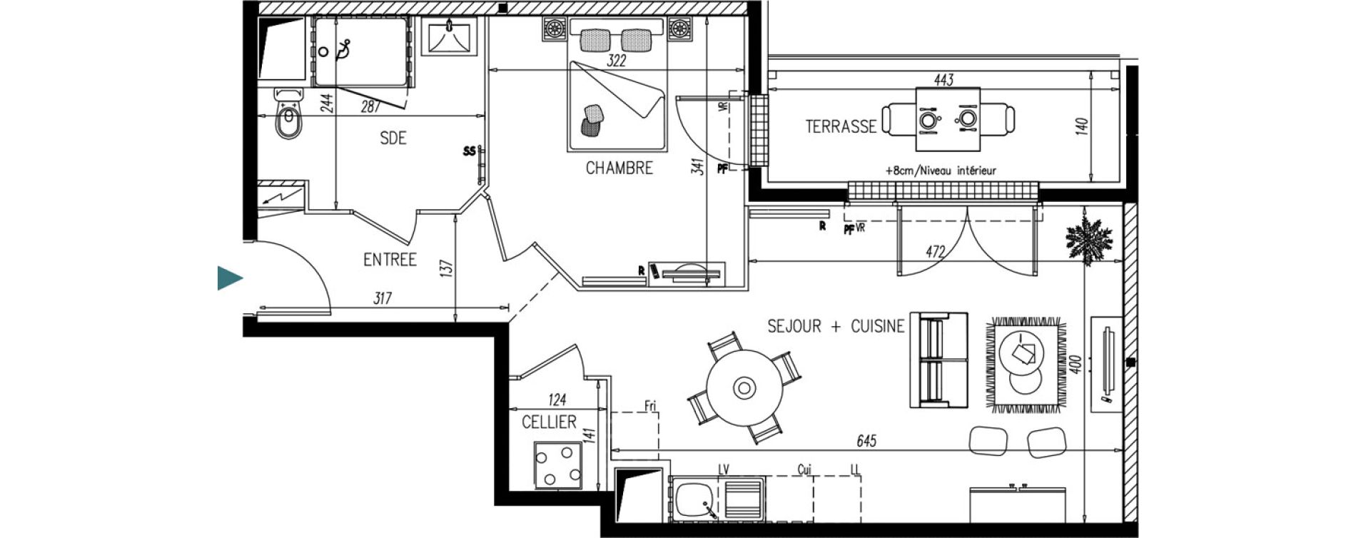 Appartement T2 de 47,64 m2 &agrave; Saint-Vincent-De-Paul Centre