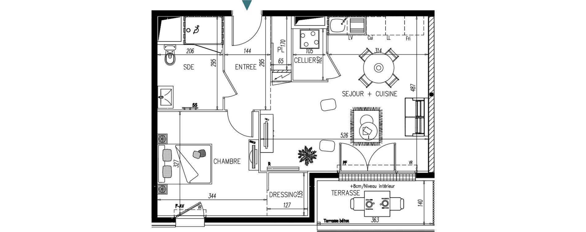 Appartement T2 de 45,76 m2 &agrave; Saint-Vincent-De-Paul Centre