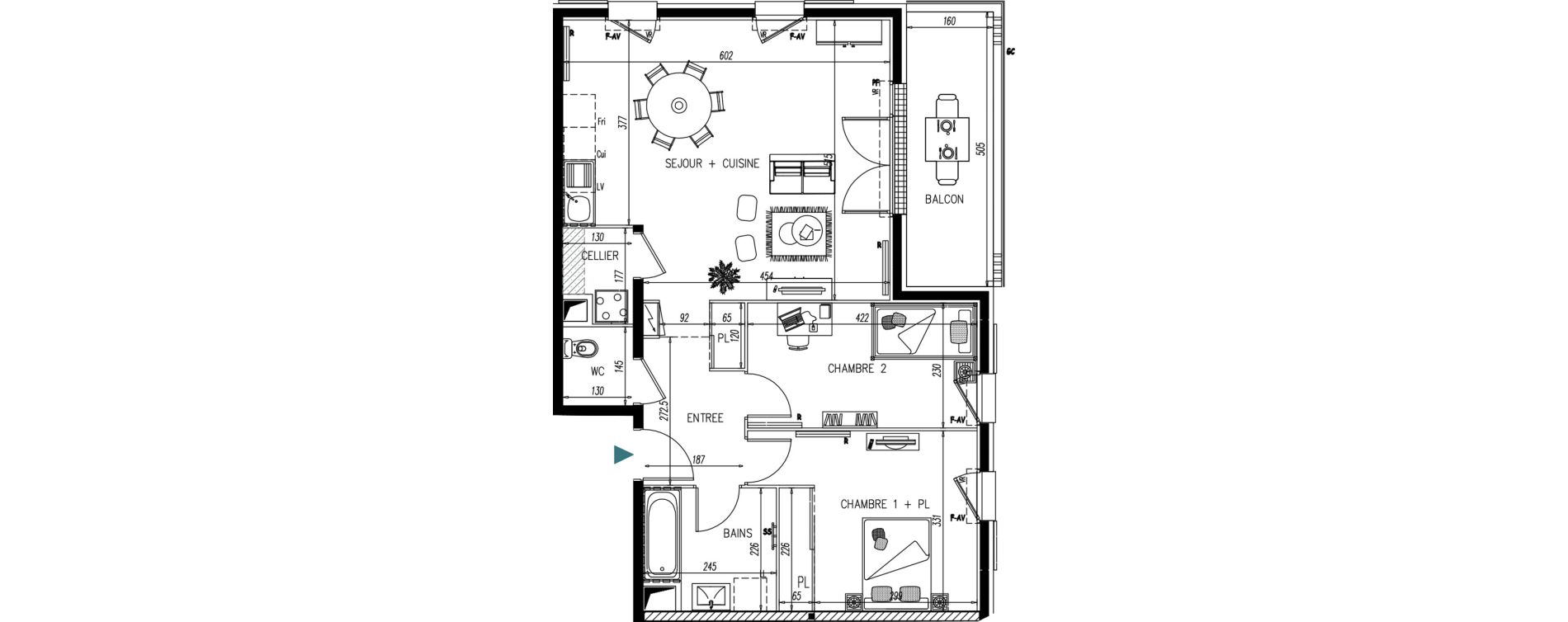 Appartement T3 de 66,38 m2 &agrave; Saint-Vincent-De-Paul Centre