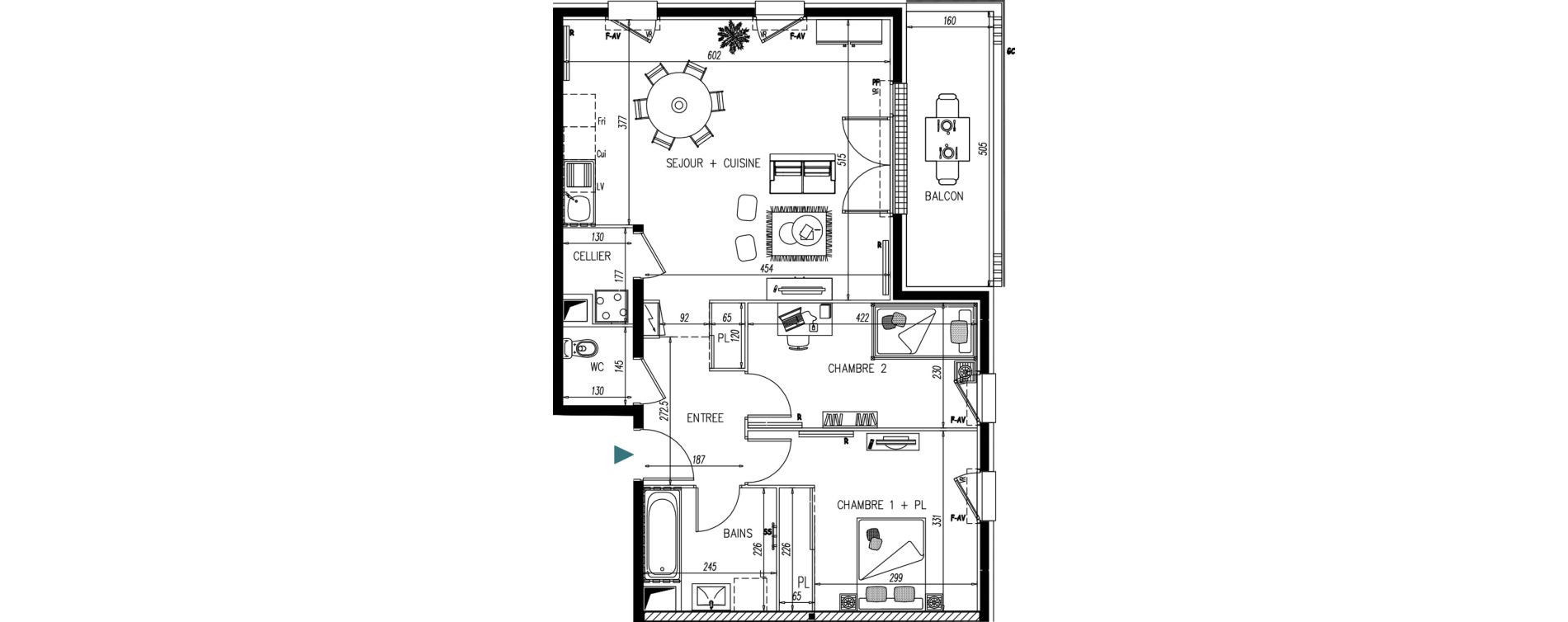 Appartement T3 de 66,38 m2 &agrave; Saint-Vincent-De-Paul Centre