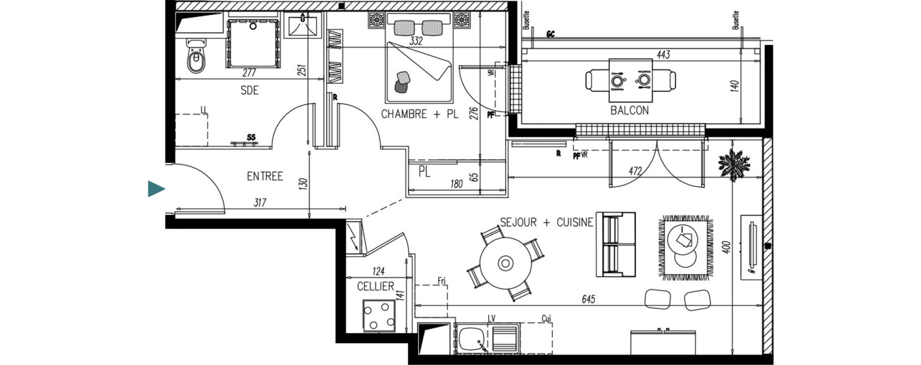 Appartement T2 de 47,67 m2 &agrave; Saint-Vincent-De-Paul Centre