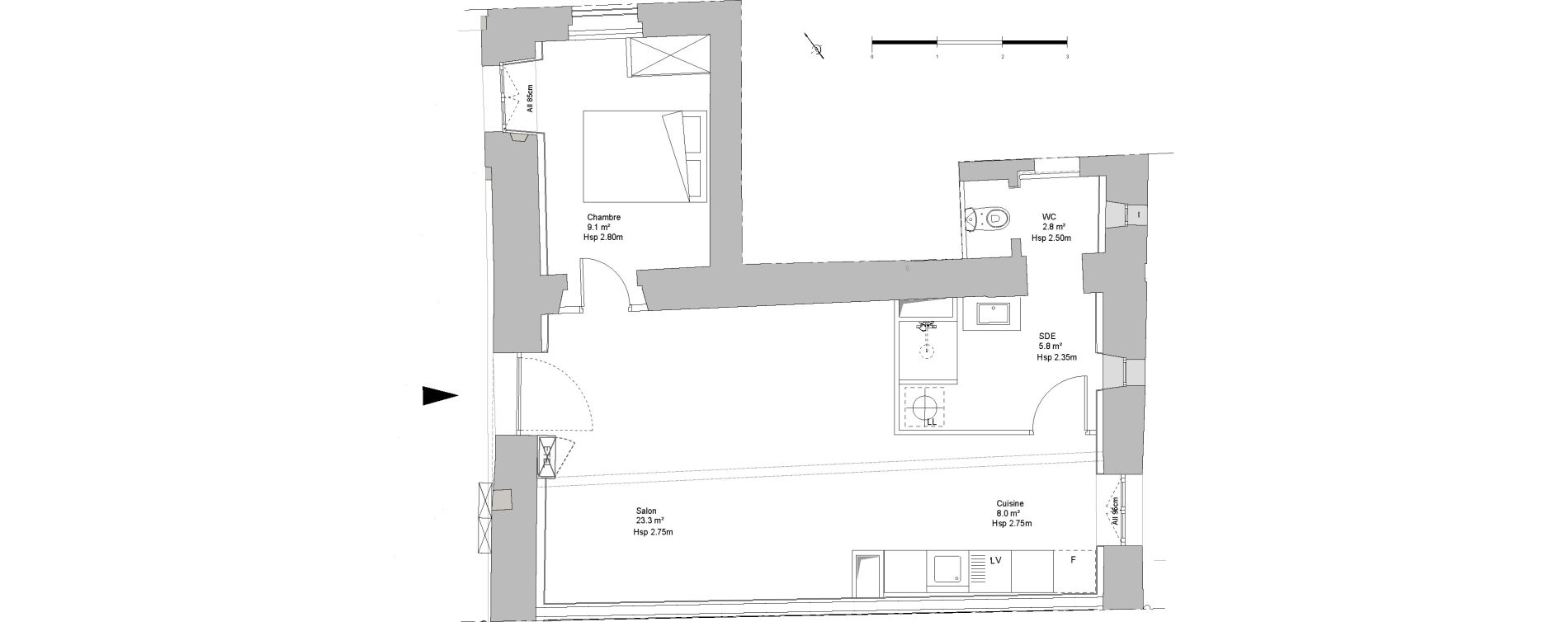 Appartement T2 de 49,00 m2 &agrave; Sainte-Eulalie Centre