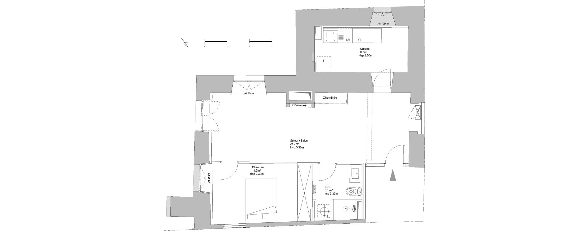 Appartement T2 de 51,50 m2 &agrave; Sainte-Eulalie Centre