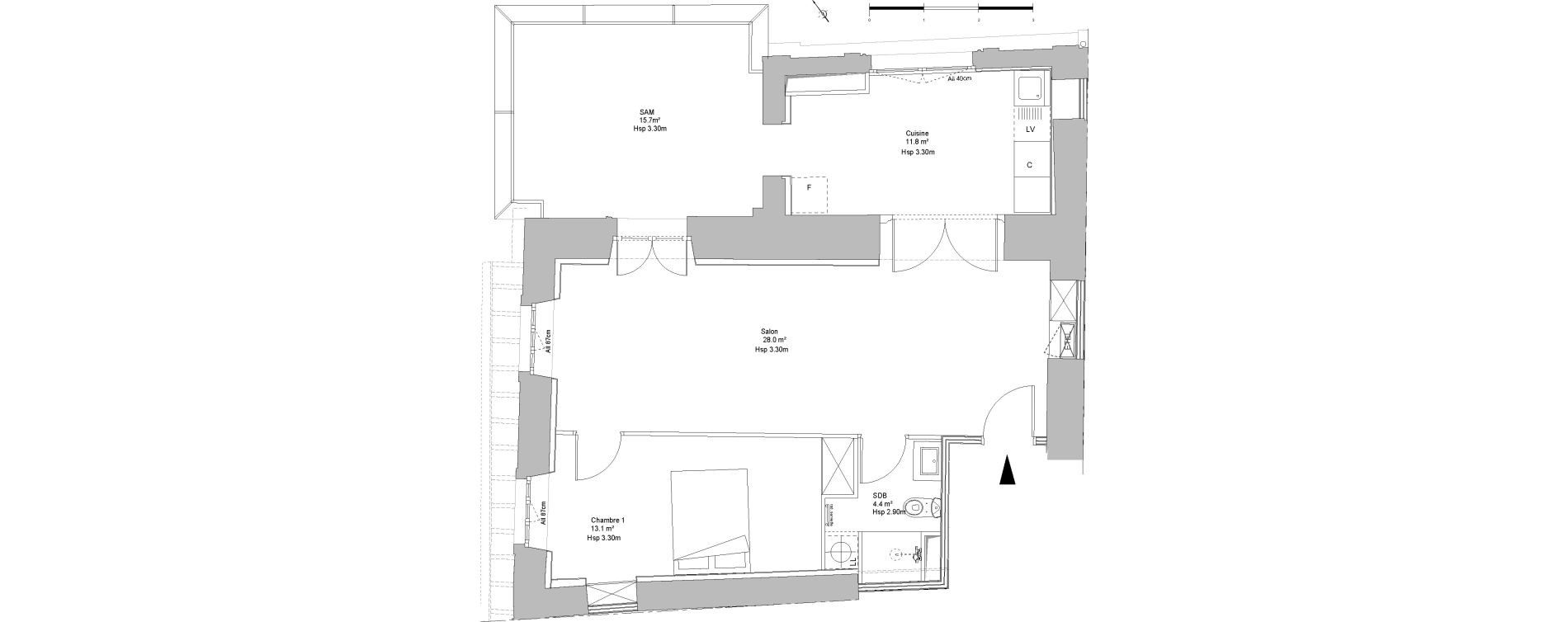 Appartement T2 de 73,00 m2 &agrave; Sainte-Eulalie Centre