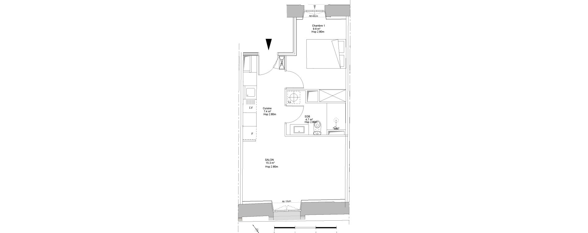 Appartement T2 de 37,00 m2 &agrave; Sainte-Eulalie Centre