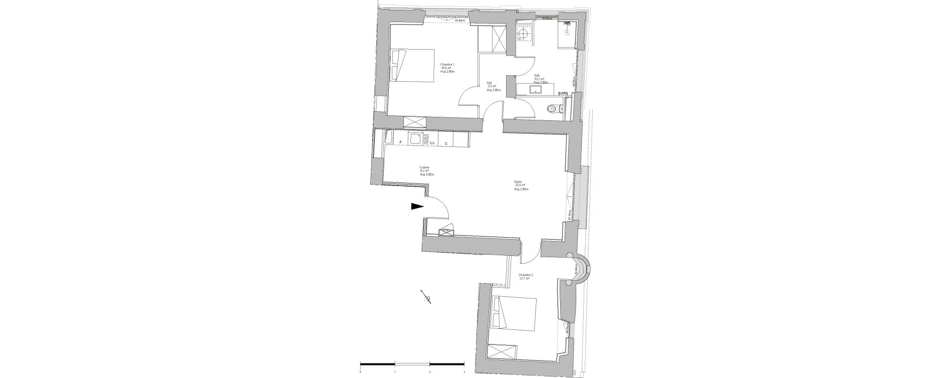 Appartement T3 de 73,50 m2 &agrave; Sainte-Eulalie Centre