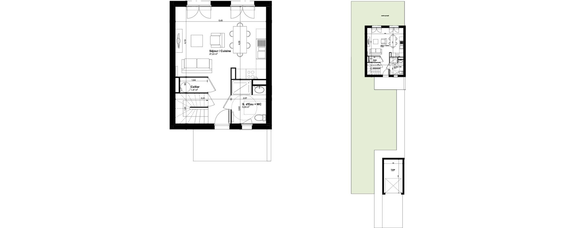 Maison T3 de 66,89 m2 &agrave; Salleb&oelig;uf Centre