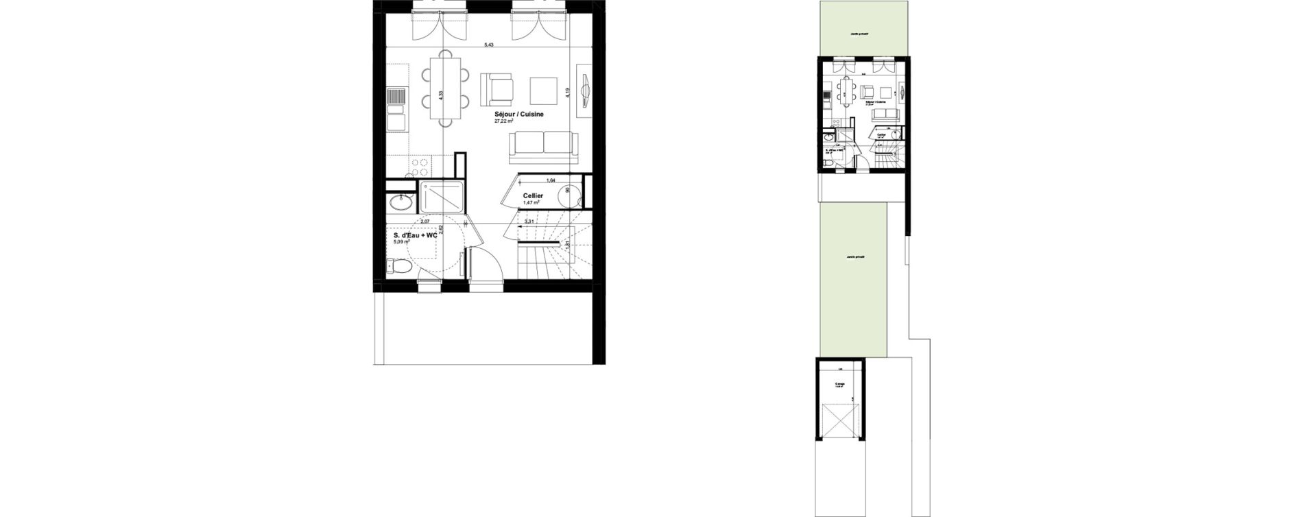 Maison T3 de 66,89 m2 &agrave; Salleb&oelig;uf Centre