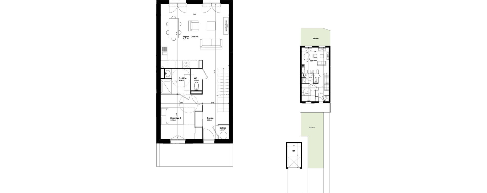 Maison T4 de 94,69 m2 &agrave; Salleb&oelig;uf Centre