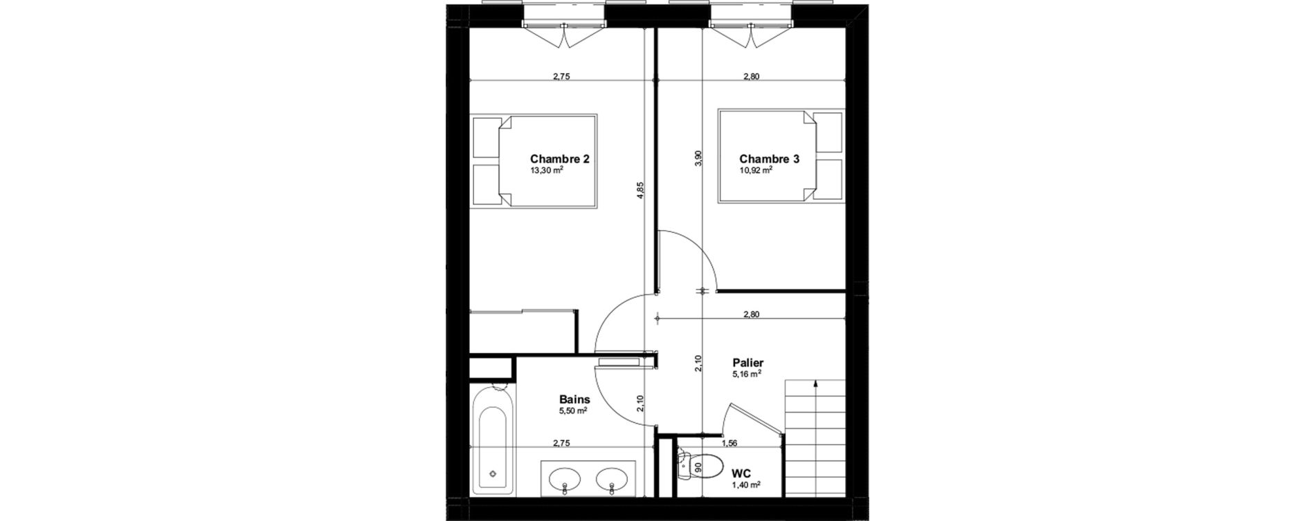 Maison T4 de 94,69 m2 &agrave; Salleb&oelig;uf Centre