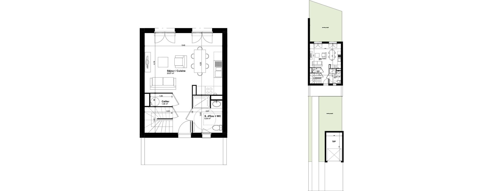 Maison T3 de 66,54 m2 &agrave; Salleb&oelig;uf Centre