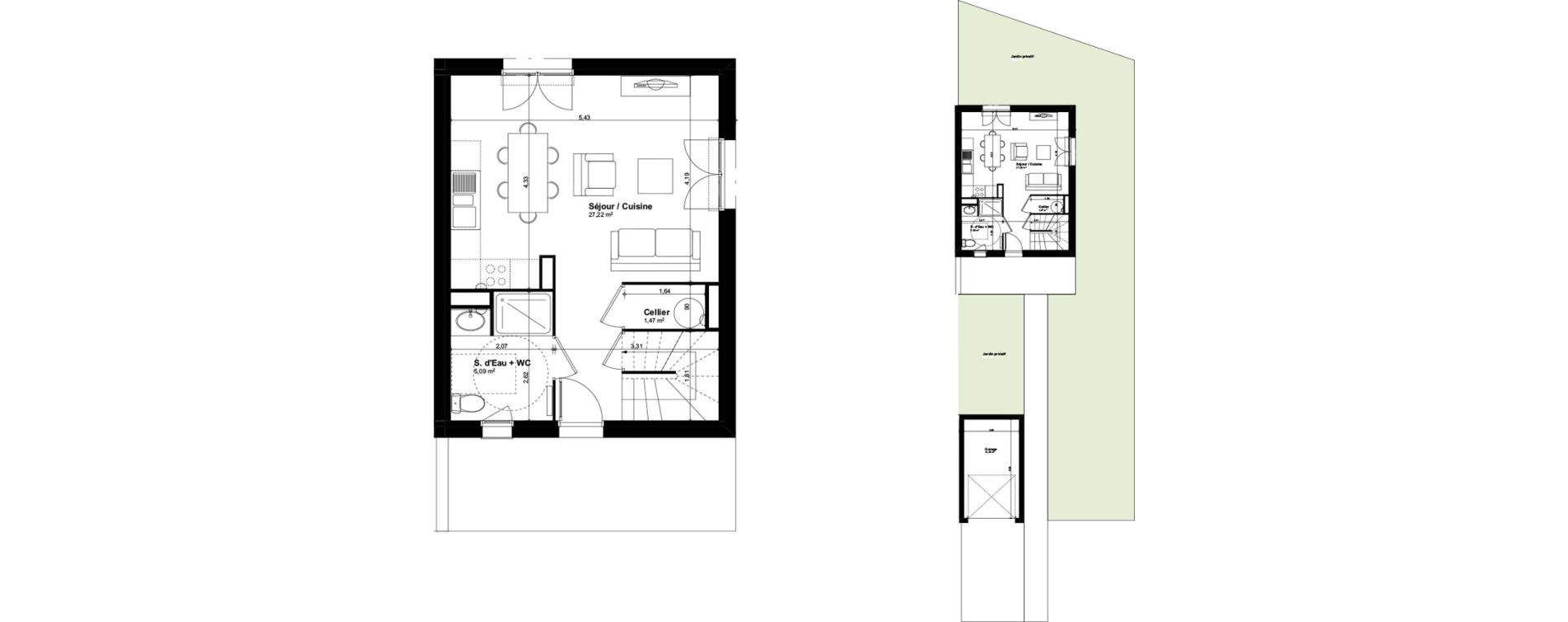 Maison T3 de 66,88 m2 &agrave; Salleb&oelig;uf Centre