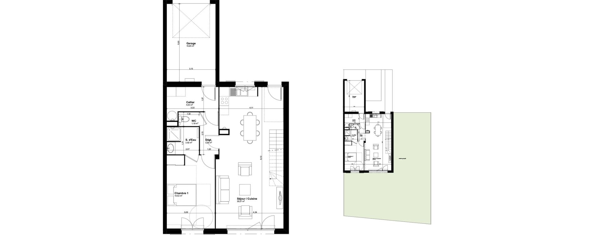 Maison T4 de 96,12 m2 &agrave; Salleb&oelig;uf Centre