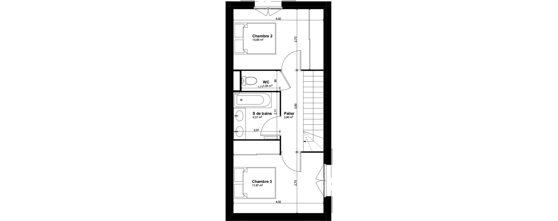 Maison T4 de 96,12 m2 &agrave; Salleb&oelig;uf Centre