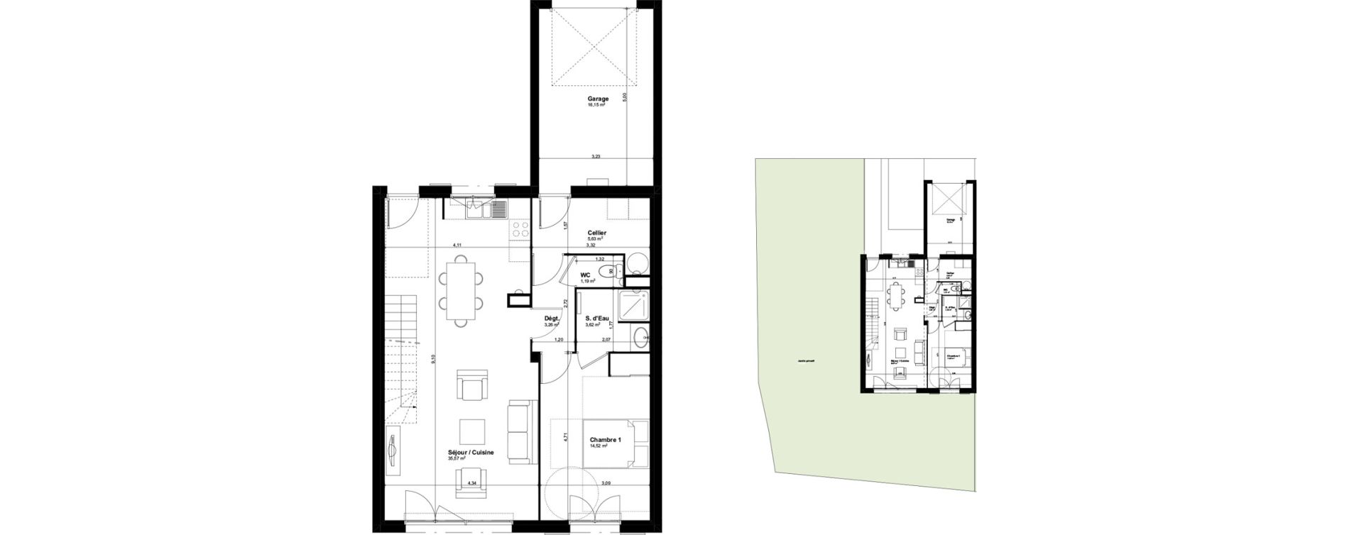 Maison T4 de 96,12 m2 &agrave; Salleb&oelig;uf Centre